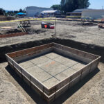 Formwork for footings being prepared for the upcoming pour.